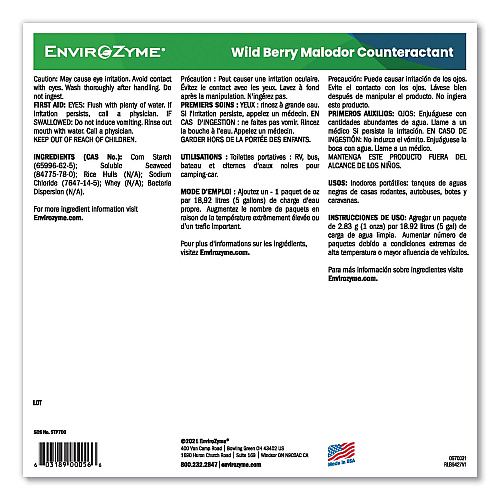 Betco Wildberry Malodor Counteractant, Wildberry Scent, 1 oz Pouch, 800 Pouches (Z700P1500)