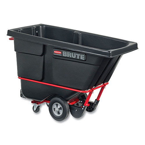 Rubbermaid Commercial BRUTE Rotomolded Tilt Truck, 0.5 cu yd, 850 lb Capacity, Plastic, Black (1305BLA)