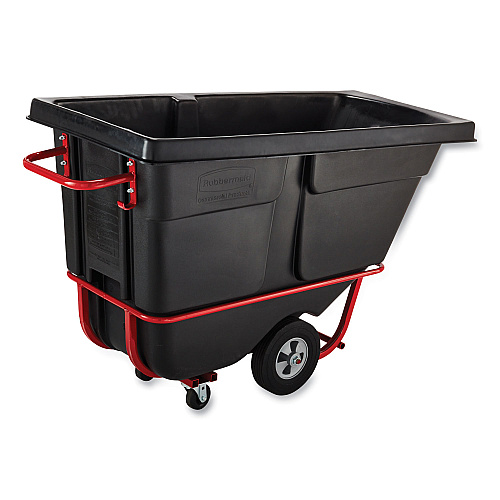 Rubbermaid Commercial BRUTE Rotomolded Tilt Truck, 0.5 cu yd, 850 lb Capacity, Plastic, Black (1305BLA)