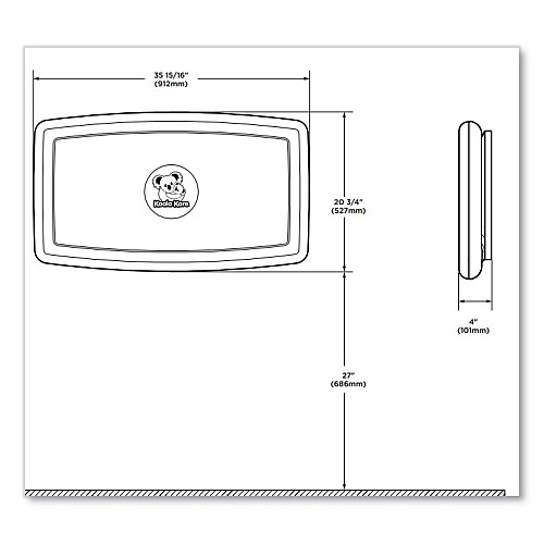 Koala Kare Baby Changing Station, 36.5 x 54.25, Beige (KB30000)
