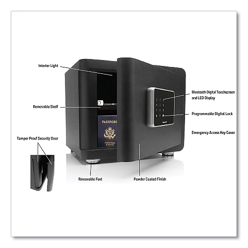 Honeywell Bluetooth Smart Safe with Touch Screen, 15 x 11.8 x 11.8, 0.97 cu ft, Black (5403)