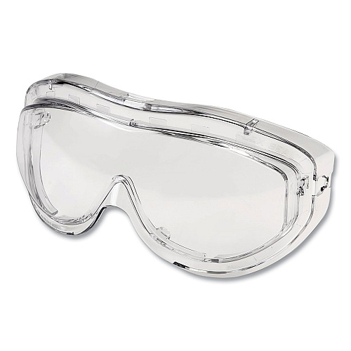 Uvex Flex Seal OTG Goggles, Clear HydroShield Anti-Fog/Anti-Scratch Lens, Clear/Navy/Gray Frame (S3400HS)