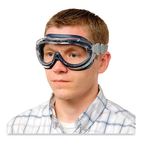 Uvex Flex Seal OTG Goggles, Clear HydroShield Anti-Fog/Anti-Scratch Lens, Clear/Navy/Gray Frame (S3400HS)