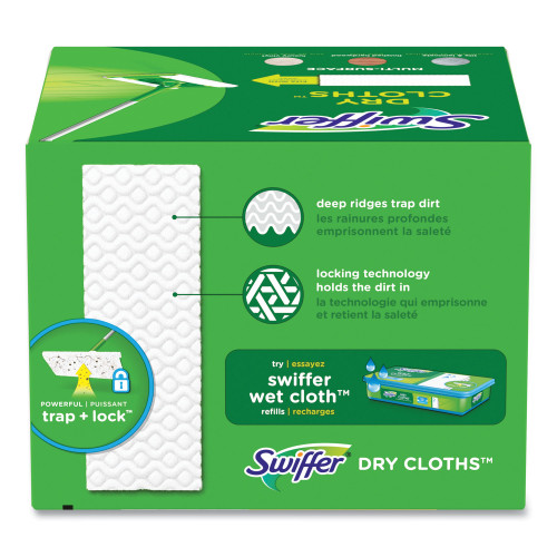 Swiffer Dry Refill Cloths. 8 x 10.4, White, 32 Box, 4 Boxes/Carton