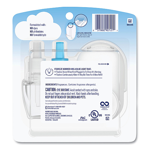 Febreze PLUG Air Freshener Warmer Start Kit, 6.54 x 2.99 x 5.98, Clear/White, 4/Carton (68235)