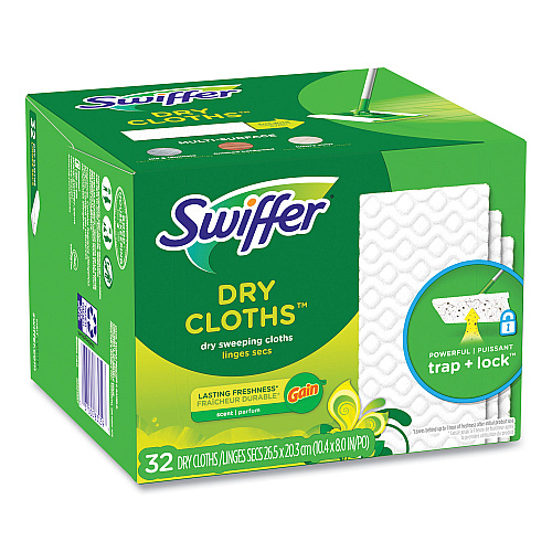 Swiffer Dry Refill Cloths. 8 x 10.4, White, 32 Box, 4 Boxes/Carton (83059)