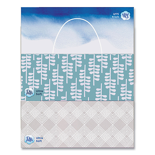 Puffs Ultra Soft Facial Tissue, 2-Ply, White, 124 Sheets/Box, 6 Boxes/Pack, 4 Packs/Carton (35554)