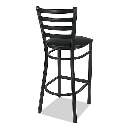 JMC Furniture White Horse Series Barstools, Supports Up to 300 lb, 29.5" Seat Height, Black Seat/Back, Black Frame (WHBSBLK)