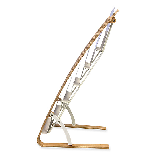 Alba Literature Floor Display Rack, 19.68 x 13.38 x 36.61, White/Woodgrain (DDEXPO6WBC)