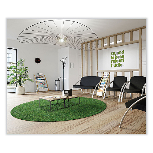 Alba Literature Floor Display Rack, 19.68 x 13.38 x 36.61, White/Woodgrain (DDEXPO6WBC)