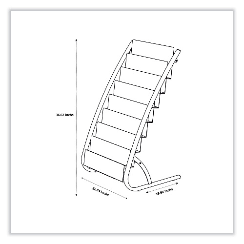 Alba Literature Floor Display Rack, 22.8 x 19.69 x 36.61, White/Woodgrain (DDEXPO8WBC)