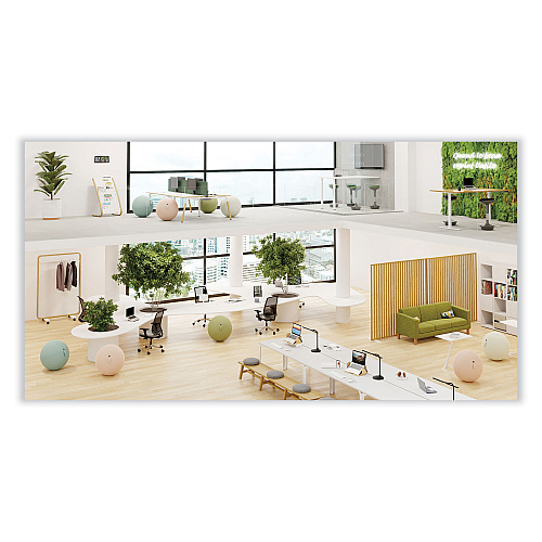 Alba Literature Floor Display Rack, 22.8 x 19.69 x 36.61, White/Woodgrain (DDEXPO8WBC)