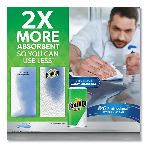 Bounty Kitchen Roll Paper Towels, 2-Ply, White, 10.5 x 11, 87 Sheets/Roll, 4 Triple Rolls/Pack, 6 Packs/Carton (06109)