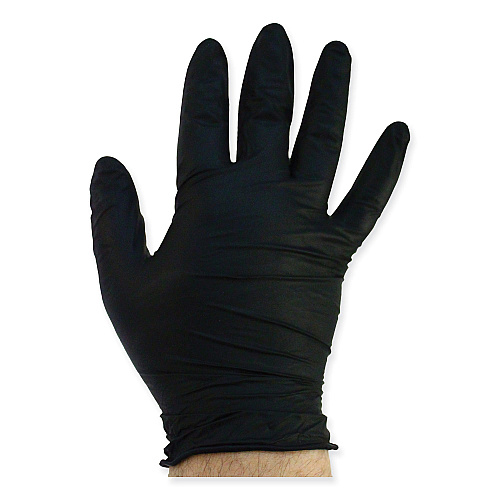 Safety Zone ProGuard Powder Free Nitrile Gloves, Powder-Free, Large, 3.5 mil Thick, 9.65" Long, Black, 100/Box, 10 Boxes/Carton (GNPRLGBK)