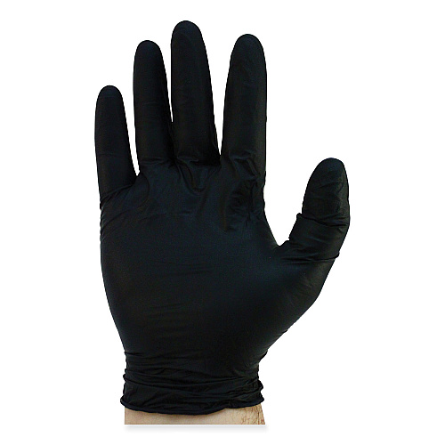 Safety Zone ProGuard Powder Free Nitrile Gloves, Powder-Free, Large, 3.5 mil Thick, 9.65" Long, Black, 100/Box, 10 Boxes/Carton (GNPRLGBK)