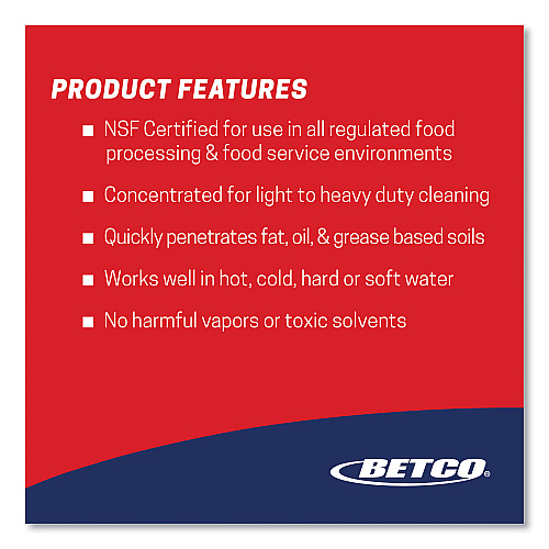 Betco Liquid Chisel Max Non-Butyl Degreaser, Characteristic Scent, 208 L Drum (1455500)