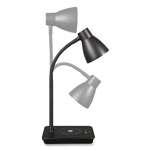 OttLite Wellness Series Infuse LED Desk Lamp with Wireless and USB Charging, 15.5" High, Black (CSA26KUQSHPR)