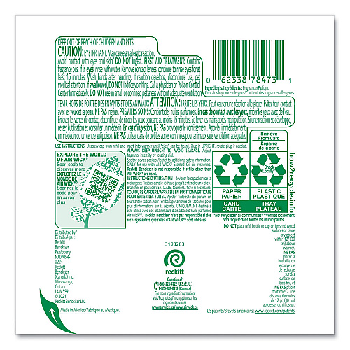 Air Wick Scented Oil Refill, Lavender and Chamomile, 0.67 oz, 2/Pack (78473PK)