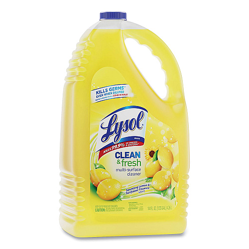 Lysol&reg; Clean and Fresh Multi-Surface Disinfectant Cleaner, Sparkling Lemon and Sunflower Essence, 144 oz Bottle (77617EA)