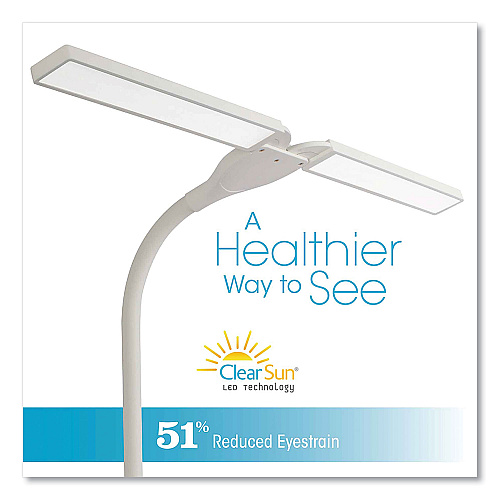OttLite Wellness Series Pivot LED Desk Lamp with Dual Shades, 13.25" to 26" High, White (CSN5900C)