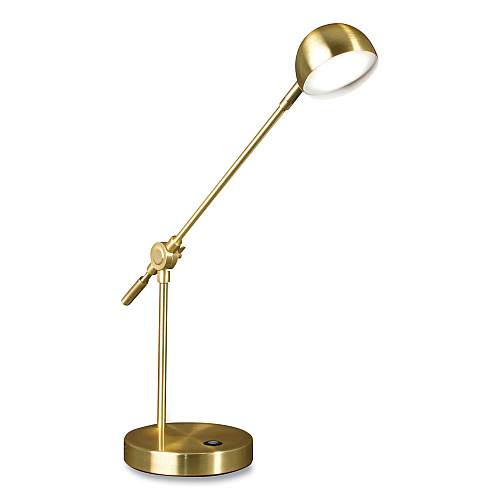 OttLite Wellness Series Direct LED Desk Lamp, 4" to 18" High, Brass (CS01BS9SHPR)