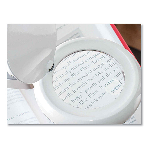 OttLite Space-Saving LED Magnifier Desk Lamp, 14" High, White (G97WGCFFP)