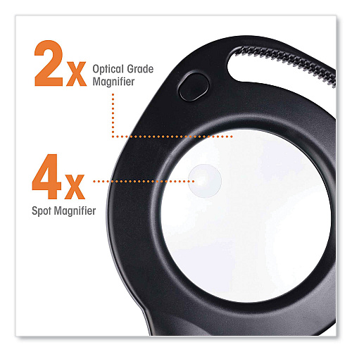 OttLite 2-in-1 LED Magnifier Floor and Table Light, 39.5" High, Black (438PN9)