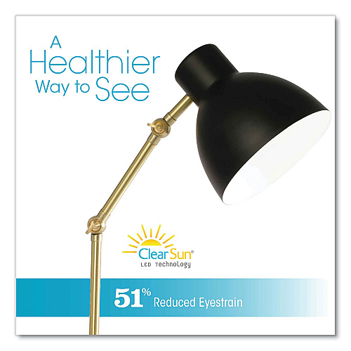 OttLite Wellness Series Adapt LED Desk Lamp, 7" to 22" High, Black (CS01B19SHPR)