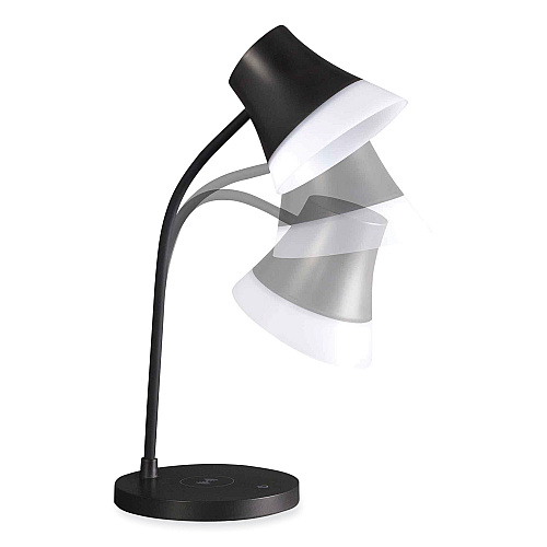 OttLite Wellness Series Shine LED Desk Lamp, 12" to 17" High, Black (CS03KQISHPR)