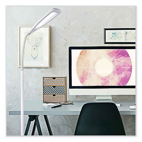 OttLite Wellness Series Flex LED Floor Lamp, 49" to 71" High, White (CSP9300W)