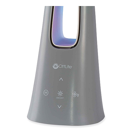 OttLite Cool Breeze Fan Lamp, 15" to 26.5" High, Gray (F261G9SHPR)