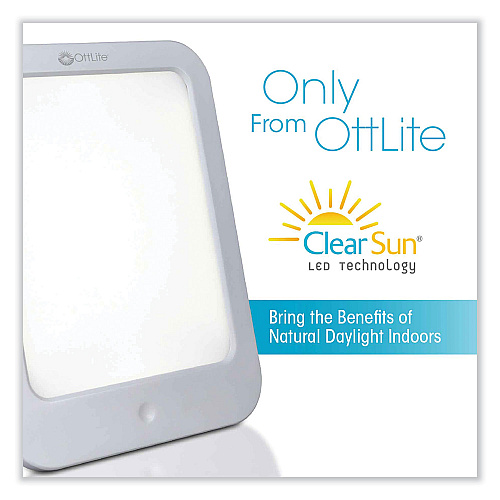 OttLite Wellness Series ClearSun LED Light Therapy Lamp, 7.88" High, White (CSLT000W)