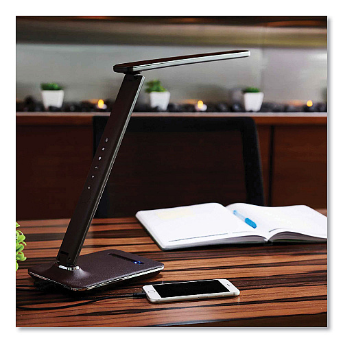 OttLite Wellness Series Renew LED Desk Lamp, 23" High, Brown (F1DY8BW9SHPR)