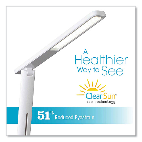 OttLite Wellness Series Slimline LED Desk Lamp, 5" to 20.25" High, White (CS33600CSHPR)