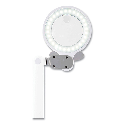 OttLite Space-Saving LED Magnifier Desk Lamp, 14" High, White (G97WGCFFP)