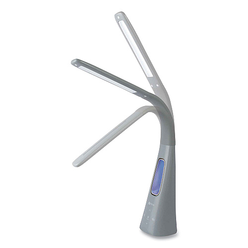 OttLite Cool Breeze Fan Lamp, 15" to 26.5" High, Gray (F261G9SHPR)