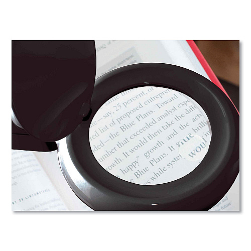 OttLite Space-Saving LED Magnifier Desk Lamp, 14" High, Black (G97BGCFFP)