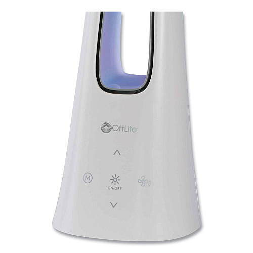 OttLite Cool Breeze Fan Lamp, 15" to 26.5" High, White (F26WG9SHPR)