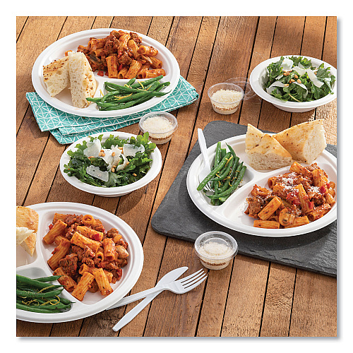 Pactiv EarthChoice PFAS Free Compostable Dinnerware, Bowl, 12 oz, Natural, 1,000/Carton (MC50012PFREE)
