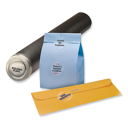 Avery Round Print-to-the Edge Labels with SureFeed and EasyPeel, 1.67" dia, Glossy Clear, 500/PK (6582)