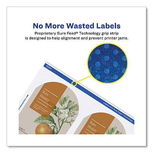 Avery Textured Arched Print-to-the-Edge Labels, Laser Printers, 3 x 2.25, White, 9/Sheet, 10 Sheets/Pack (22809)