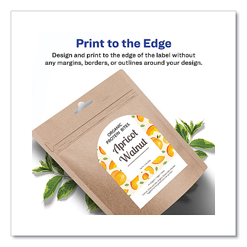 Avery Textured Arched Print-to-the-Edge Labels, Laser Printers, 3 x 2.25, White, 9/Sheet, 10 Sheets/Pack (22809)