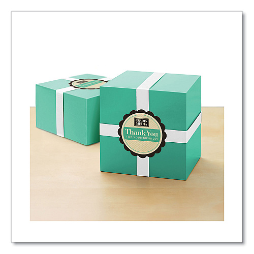 Avery Print-to-the Edge Labels w/Scalloped Edge, 2 1/2" dia, Pearl Ivory, 72/PK (22836)