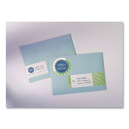 Avery Print-to-the Edge Labels w/Scalloped Edge, 2 1/2" dia, Pearl Ivory, 72/PK (22836)