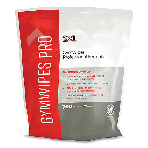 2XL Gym Wipes Professional, 1-Ply, 6 x 8, Unscented, White, 700/Pack, 4 Packs/Carton (L38)
