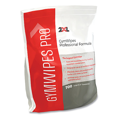 2XL Gym Wipes Professional, 1-Ply, 6 x 8, Unscented, White, 700/Pack, 4 Packs/Carton (L38)