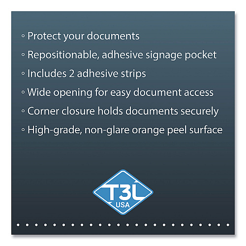 Tarifold Kang Magnetic Closure Repositionable Pocket, 14 x 11, Clear Frame, 5/Pack (P194750)