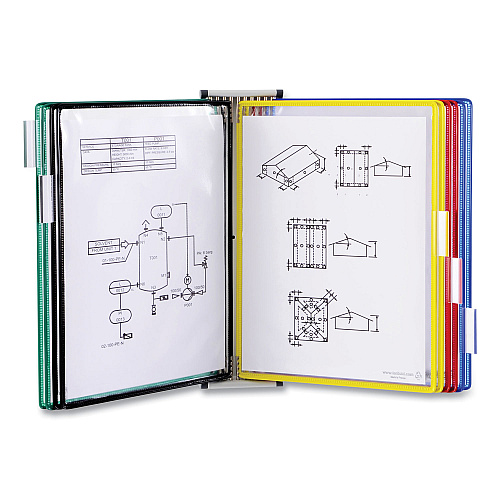 Tarifold Wall Unit Magnetic Starter Set, 10 Sections, 20-Sheet Capacity, Gray (W291M)