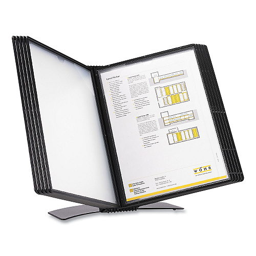 Tarifold Easy Load Desk Unit, 10 Sections, 20-Sheet Capacity, Black (EZD771)