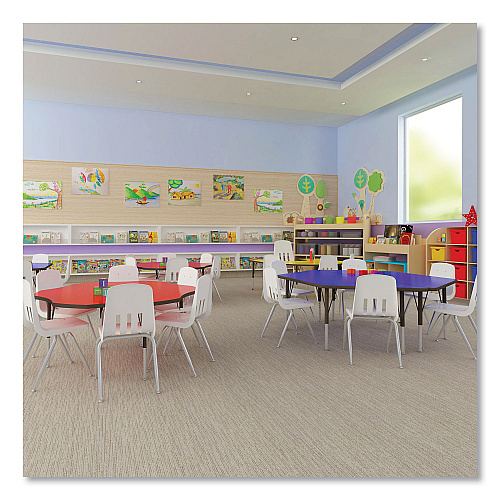Correll Markerboard Activity Tables, Rectangular, 60" x 30" x 19" to 29", White Top, Black Legs, 4/Pallet (3060DE80954P)